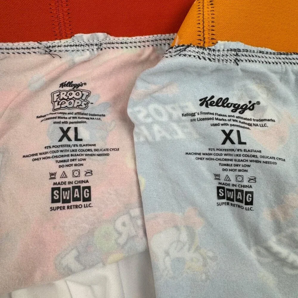 Swag NWOT 2 Pack Boxer Briefs Kellogg's Men XL Red Blue Stretch Comfort Novelty